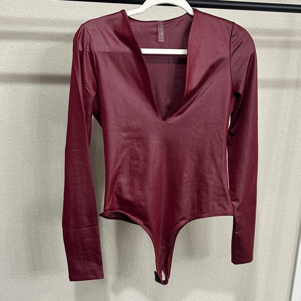 Burgundy Long Sleeve Bodysuit